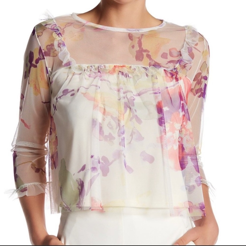 Mimi Chica Mesh Floral Blouse XS